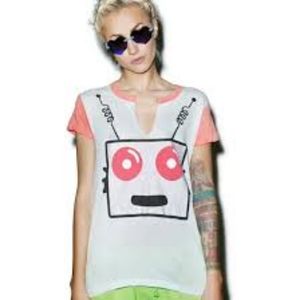 Wildfox Friendly Robot Woody Tee NWT XS